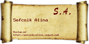 Sefcsik Alina névjegykártya
